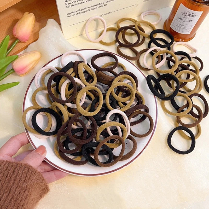 Bunte, elastische Haargummis für Mädchen, Pferdeschwanzhalter, Scrunchie, Gummiband, Damen-Mode-Haaraccessoires, elastische Haarbänder