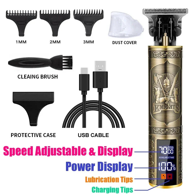 Schnurloser Haartrimmer Vintage Haarschneidemaschine USB-Schnelllade-Haarschneidemaschine Elektrorasierer Barbier Professional Barbier