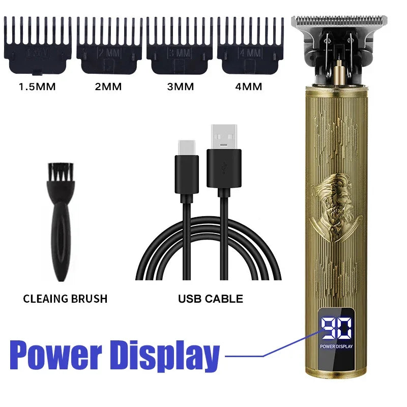 Schnurloser Haartrimmer Vintage Haarschneidemaschine USB-Schnelllade-Haarschneidemaschine Elektrorasierer Barbier Professional Barbier