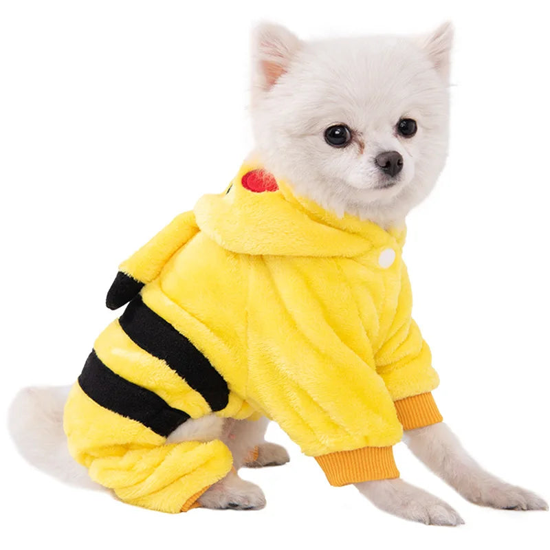 Hundebekleidung Weich Warmer Fleece Hunde Overalls Haustierkleidung für kleine Hunde Welpen Katzen Hoodies Chihuahua Yorkshire Kostüm Mäntel
