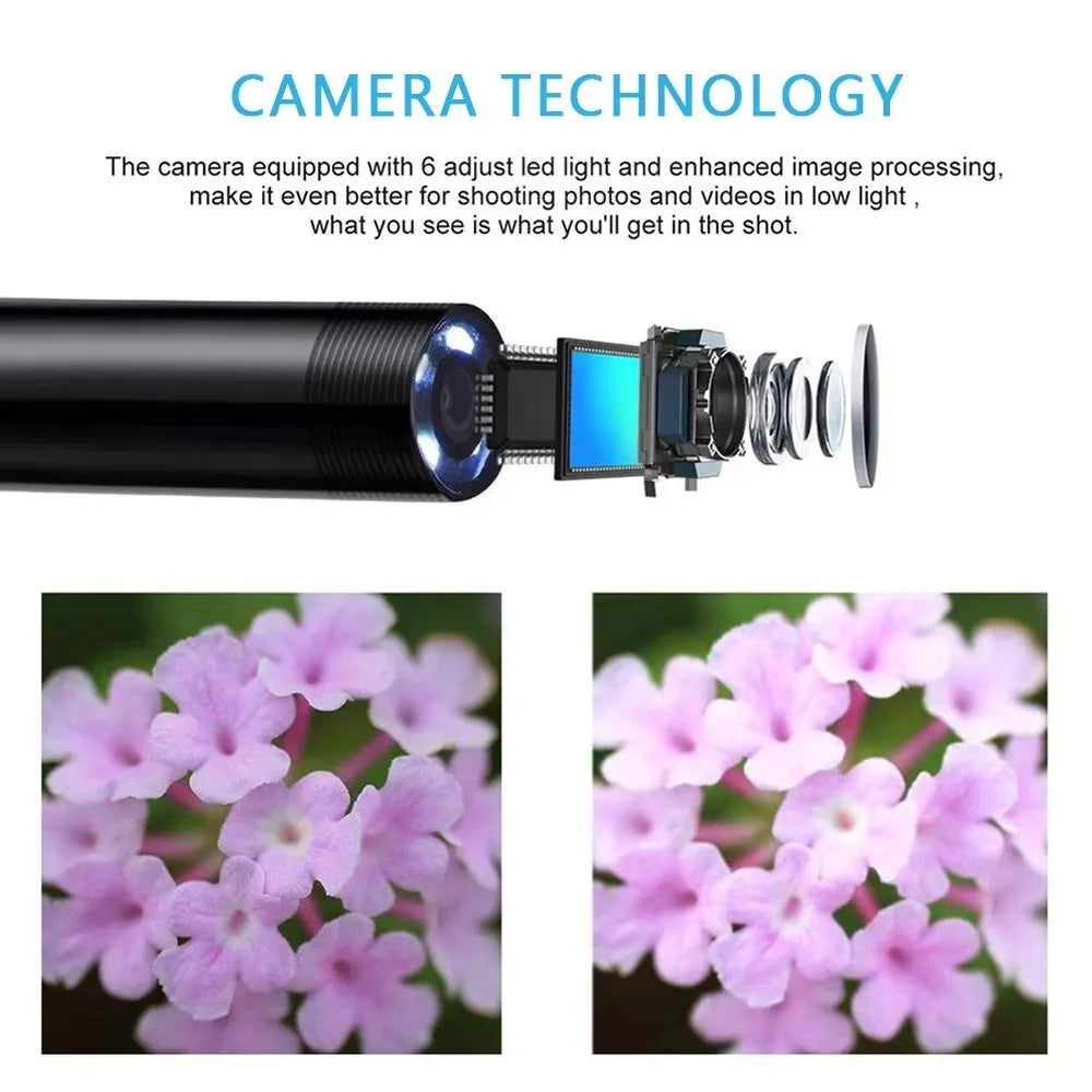 5,5/7,0-mm-Typ-C-Endoskopkamera, IP67 wasserdicht mit 6 einstellbaren LEDs, USB-Android-Inspektionsendoskop für Handy und PC