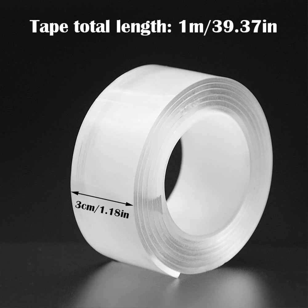 5m/3/2m/1m Nano Klebeband Extra Starkes doppelseitiges Klebeband Transparent Spurlos Wiederverwendbares Wasserdichtes Klebeband für Zuhause