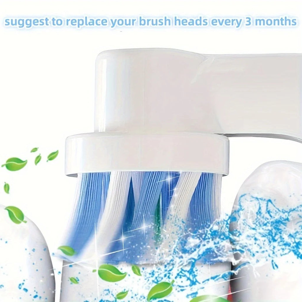 Cabezales de cepillo de dientes de repuesto blancos y azules de Variedad Online con cerdas suaves, compatibles con Oral-B Braun.