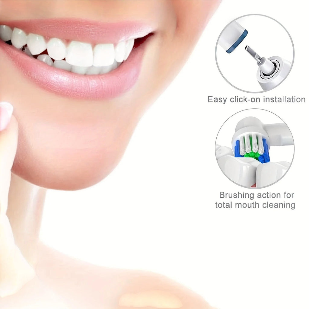 Variedad Online cabezales de cepillo de dientes de repuesto compatibles con Oral-B Braun, cerdas azules y verdes, instalación a presión.