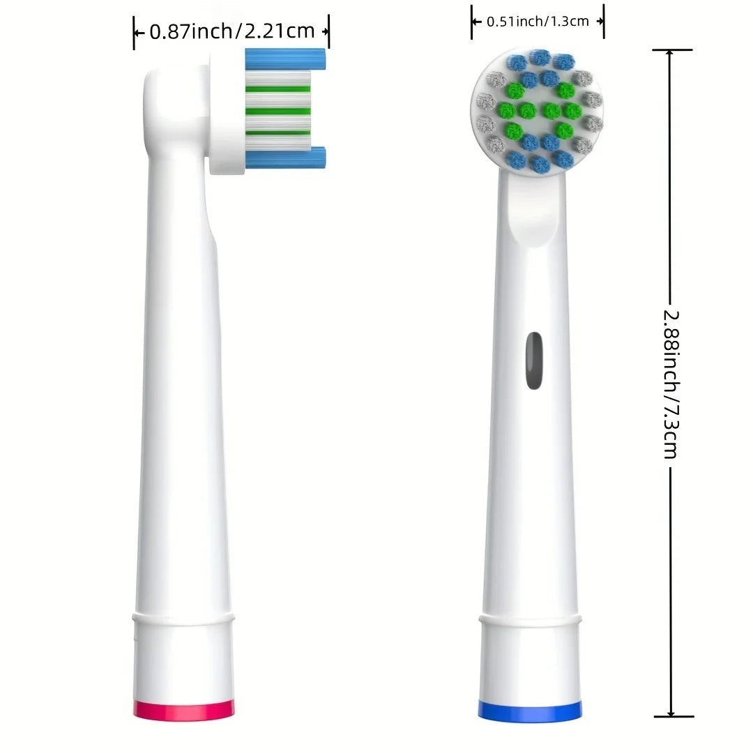 Variedad Online cabezales de cepillo de dientes eléctricos de repuesto, compatibles con Oral-B Braun, cerdas verdes, azules y grises.