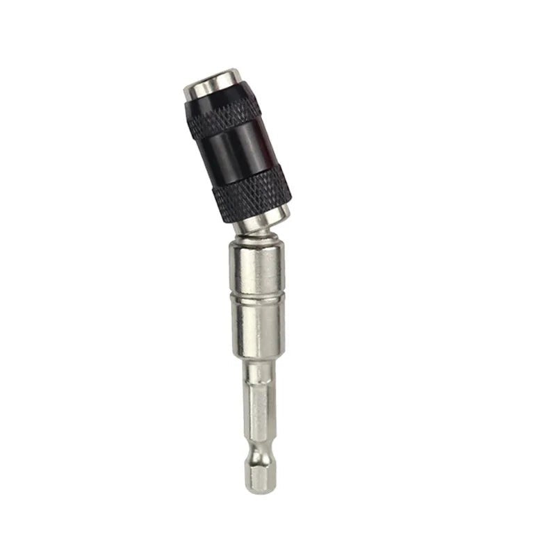 Extensión de taladro flexible de metal con mango negro para atornillar en espacios reducidos. Variedad Online.