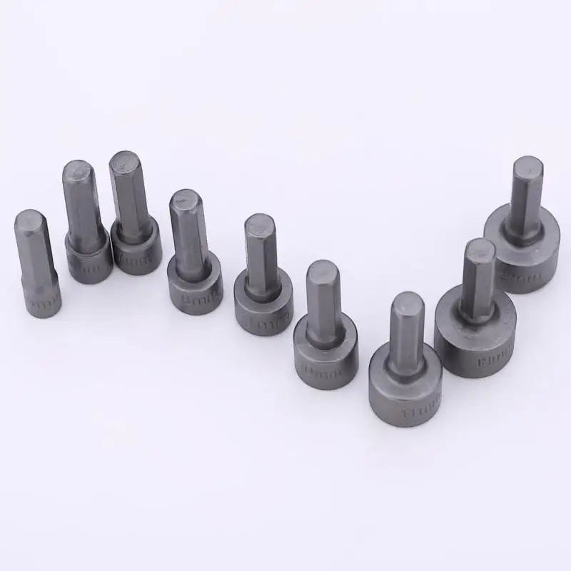 Variedad Online juego de 9 llaves de vaso para taladro de acero, tamaños 5-13mm, hexagonal.