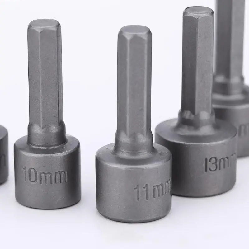Variedad Online Juego de 9 llaves de vaso hexagonales de acero para taladro, tamaños 5mm-13mm.